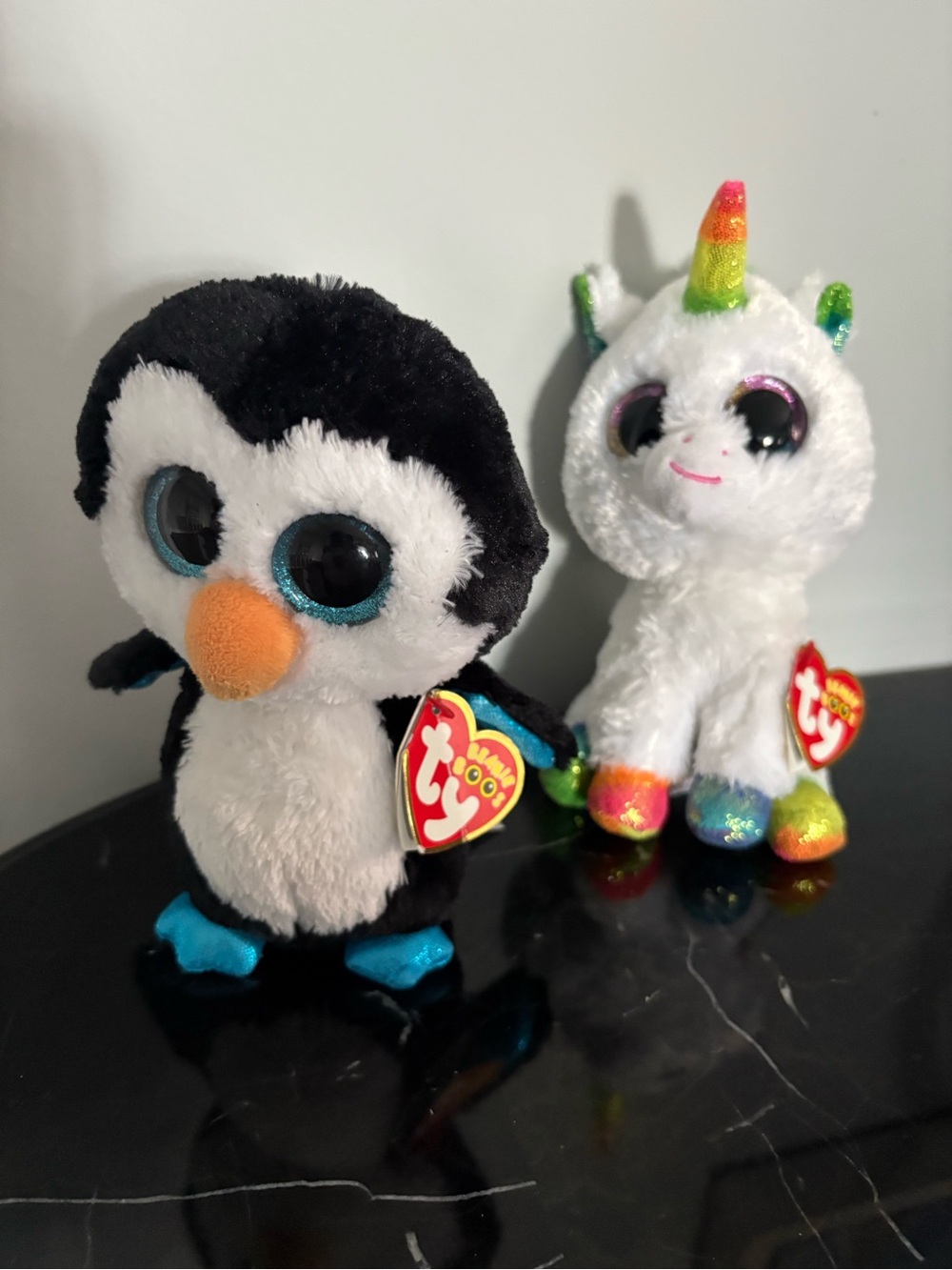 Beanie babies set - penguin & unicorn NWT
